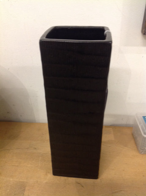 Vase- 12" Black Ceramic
