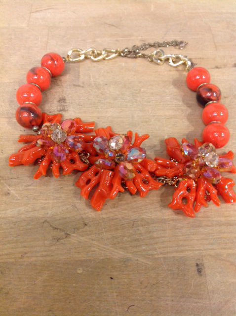 Necklace- Orange Coral Medallion