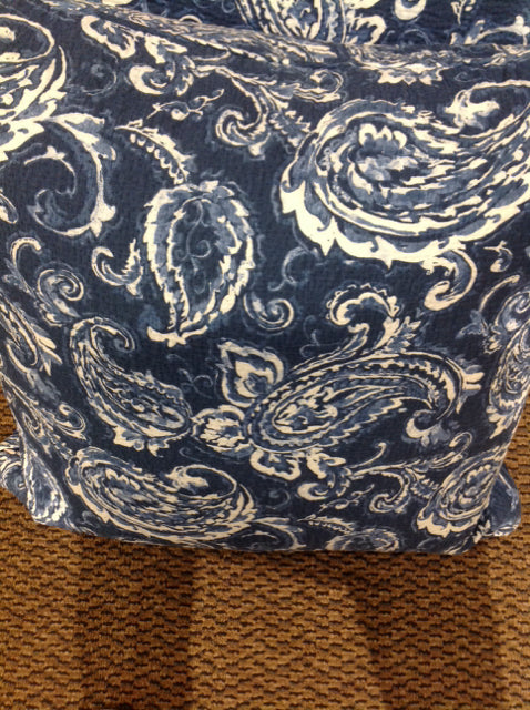 Pillow- 20" R L Blue & White Paisley