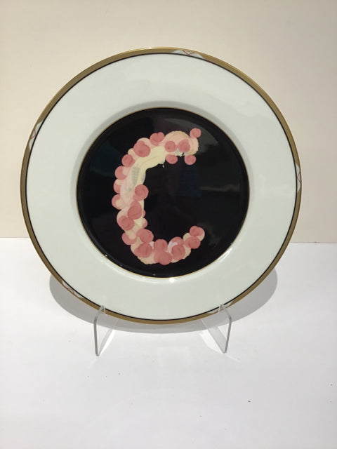 11"Rd Erte "The Alphabet C" Porcelain Platter