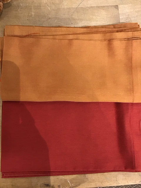 Set Of 8 CB Sateen Rust & Burgandy Napkins