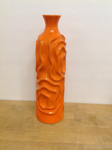 16" Orange Ceramic Vase