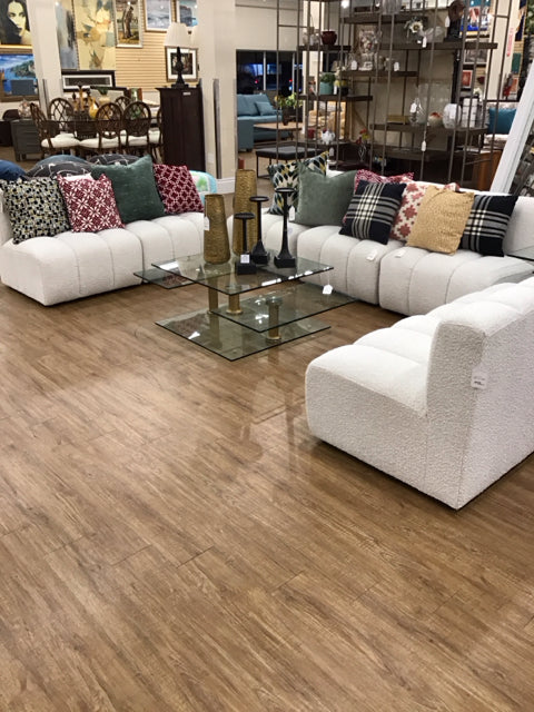 7 PC Boucle Fabric Modular Sofa Set