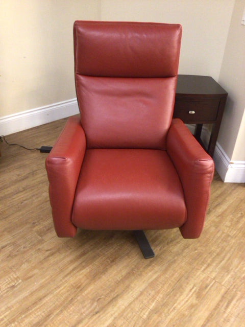 Natuzzi Editions Red Leather Power Recliner