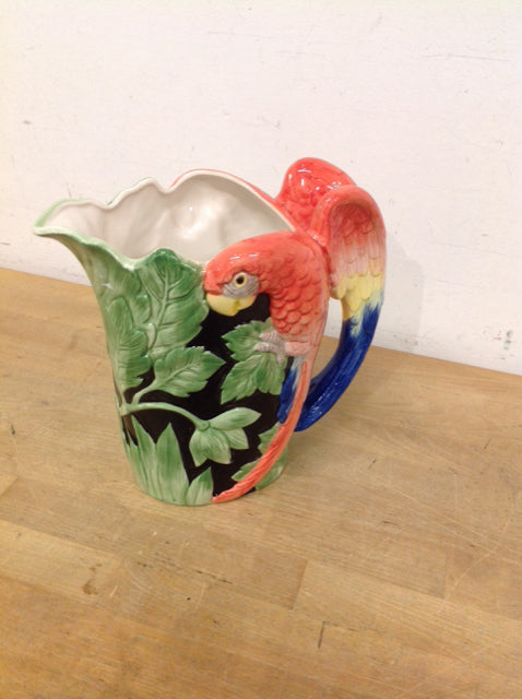 8" Fitz & Floyd Ceramic Parrot Pitcher