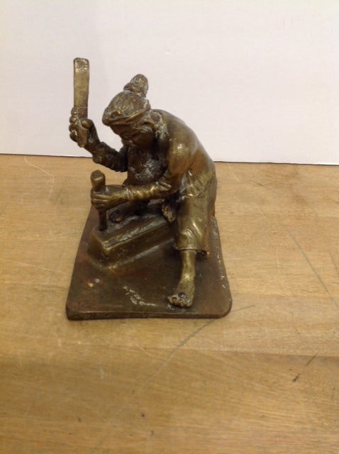 Brass Blacksmith w/Anvil Paperweight