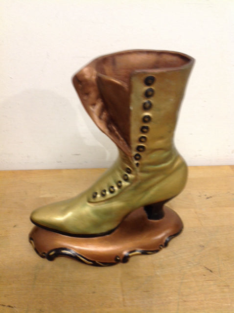 11" Vintage Gold Cramic Boot