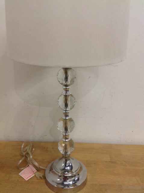 26" Chrome Glass Ball Stack Lamp