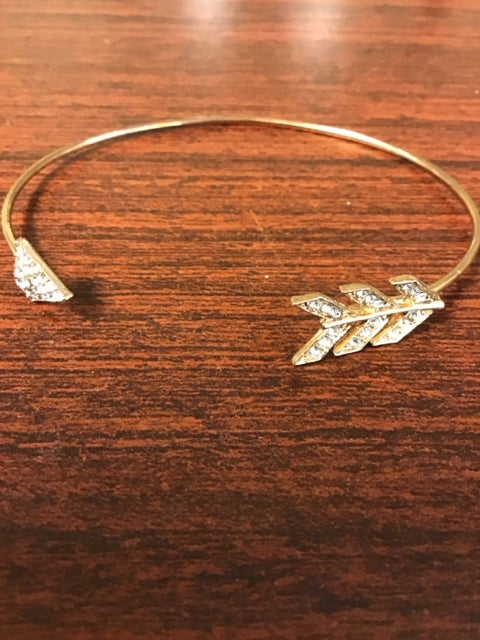 Goldtone Arrow Cuff Rhinestone Bracelet