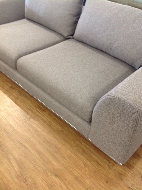 Sofa- Grey Fabric & Chrome