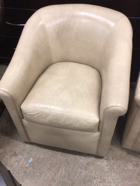 A.Rudin Custom Taupe Leather Club Chair