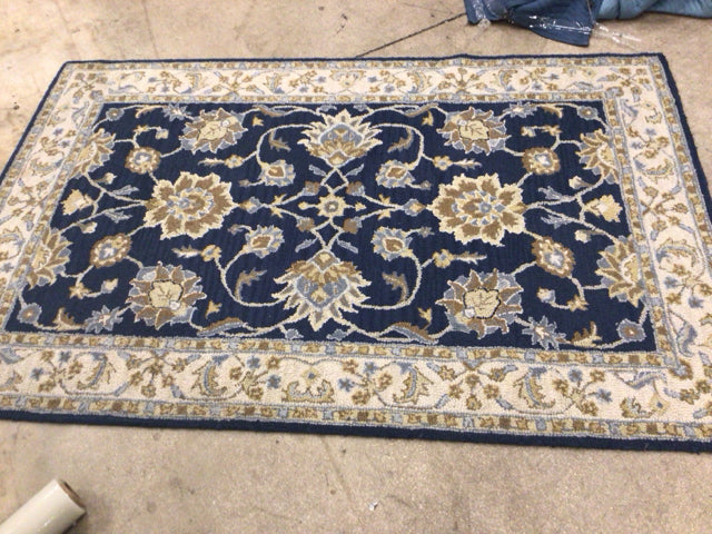 5 X 8 Rizzy Home Blue & Cream Floral Rug