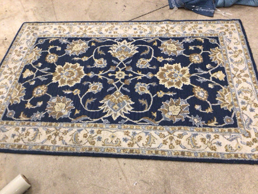 5 X 8 Rizzy Home Blue & Cream Floral Rug