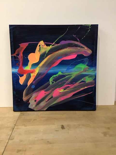24"Sq "Bright Splash" Painting Susan David