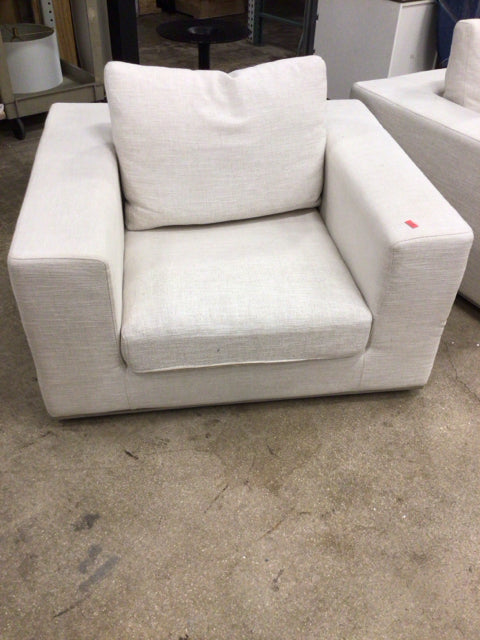 KMP Furniture White/Cream Fabric Armchair
