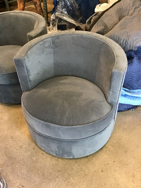 Bernhardt Grey Fabric Swivel Chair