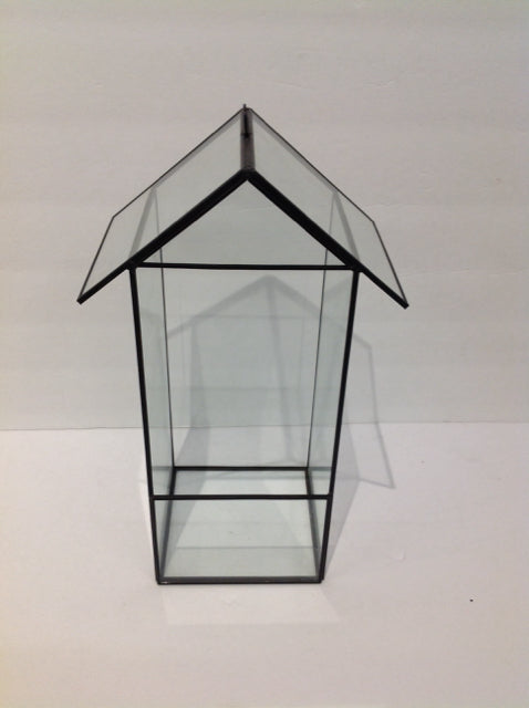 12" Glass & Metal Candle Holder
