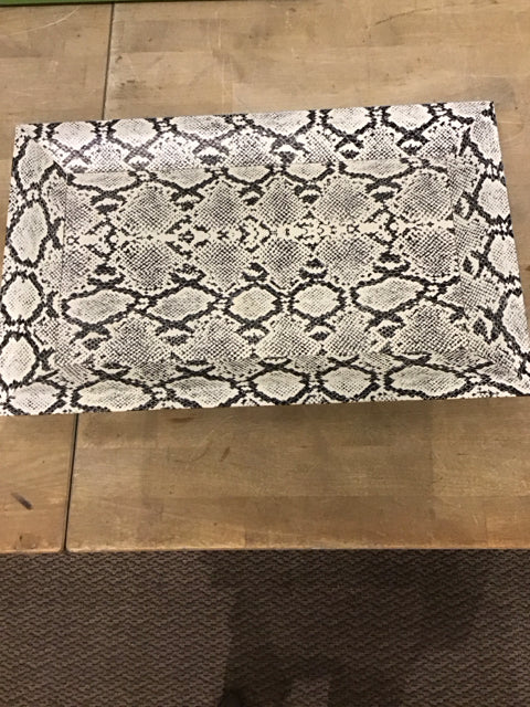 17.5"x11" Croc Leather Serving Tray