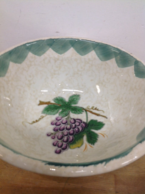 Bowl- 14" Italy Ceramic Grape