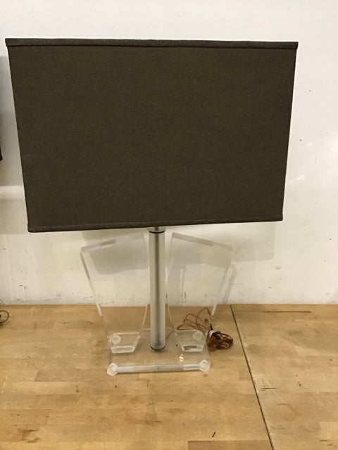 27" Lucite Mid Century Mod Table Lamp