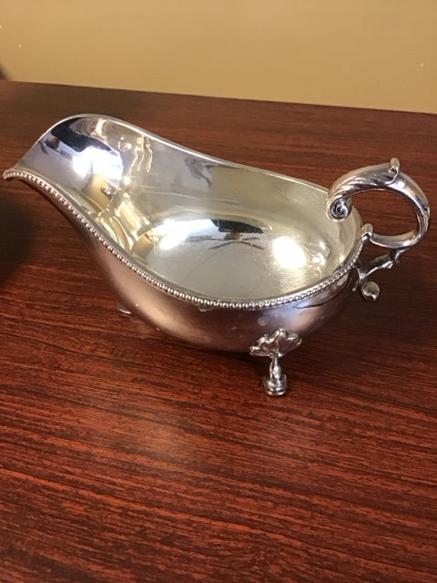 8" Vintage Silver Plated Gravy Boat