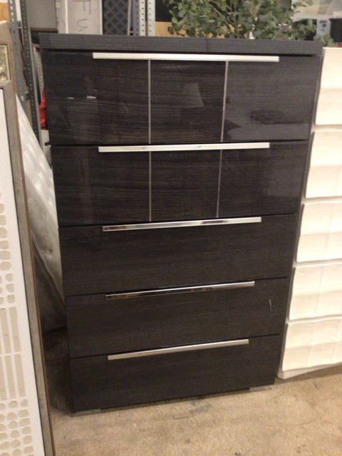34" X 20" X 56" AS-IS El Dorado Valery Grey Chest W/Mirror (Scratched/Knicks)