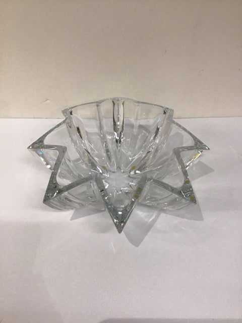 12" Abstract Crystal Bowl