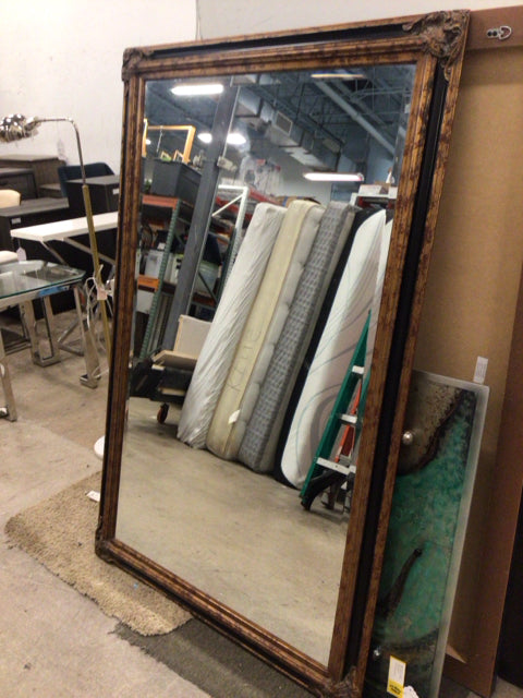 43 1/2" X 67 1/2" Black & Gold Bevled Framed Mirror