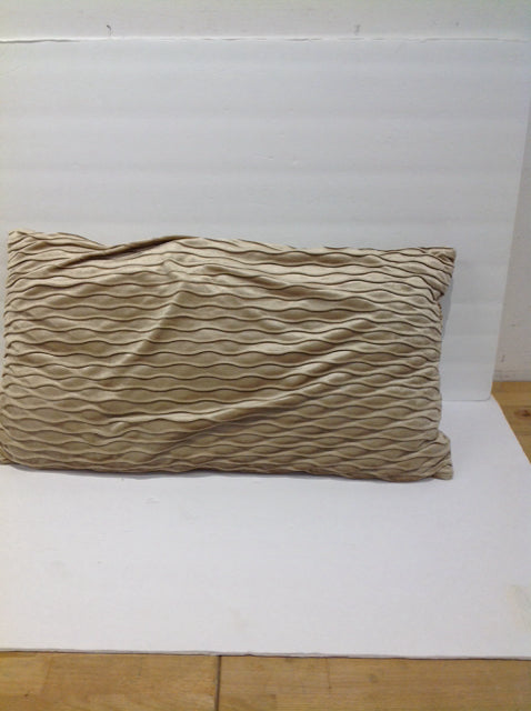Tan Velour Pillow w/Stripes