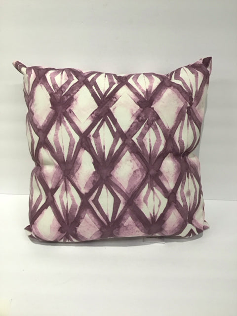 White w/Purple Design Pillow