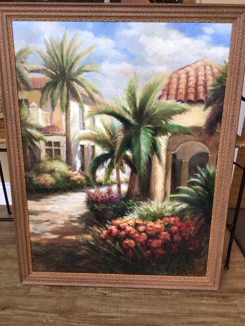 53"x40.5" Tropical Landscape Scene Art
