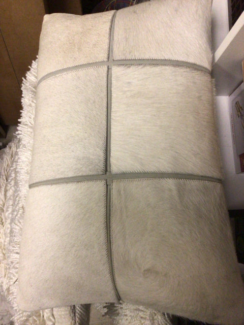 Cream & Grey Hide Pillow
