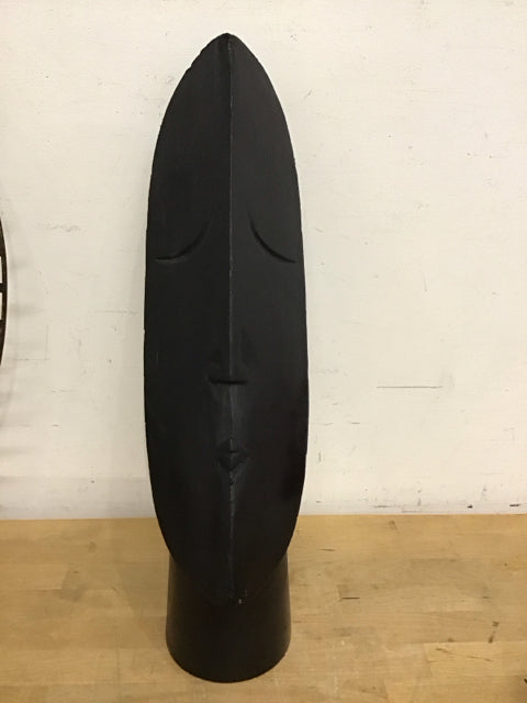 22.5" Black Wooden Sculpture Face