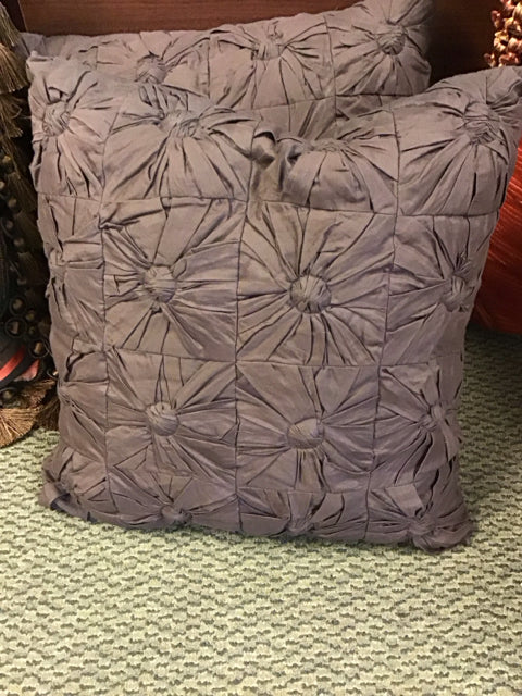 18" DKNY Brown City Pleat Pillow Down Filled