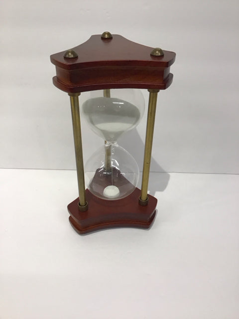 10" Wood Hourglass w/White Sand