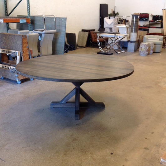 72" Rd Custom Weathered Wood Table