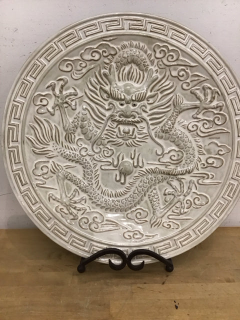 20" White Dragon Disc/Tray W/Metal Stand