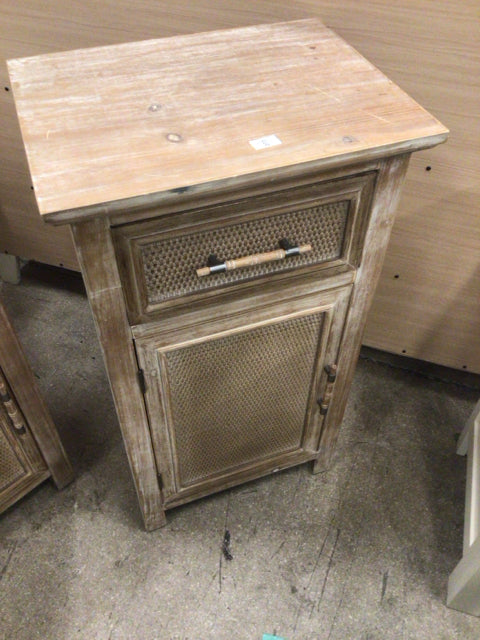 AS-IS Wood One Drawer/One Door End Table(Top Scratched)