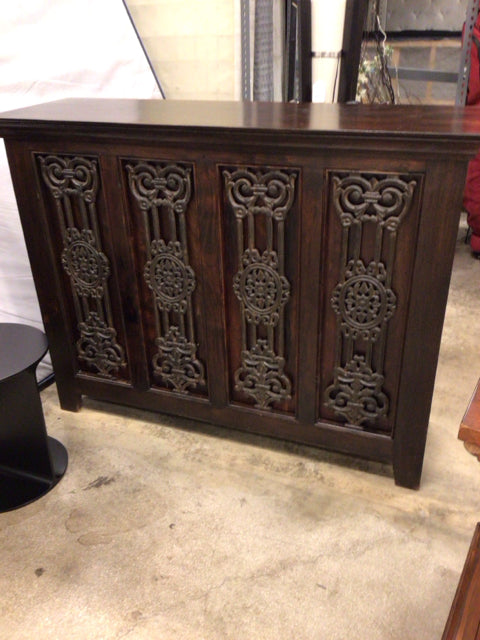 18x56 Carved Front Panel Bar Cabinet