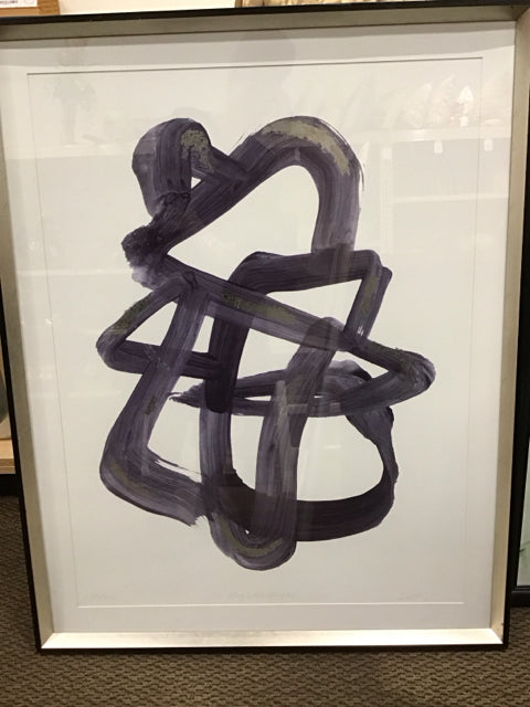 31"x39" Blue Abstract Art Print