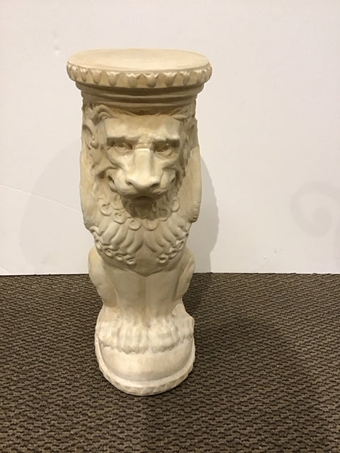 22" Plaster Cast Lion Plant Stand