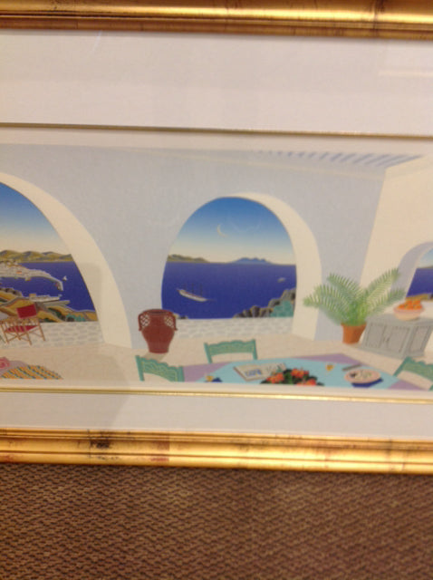 36" X 54" Signed Mcknight Tourlos Bay Mykonos