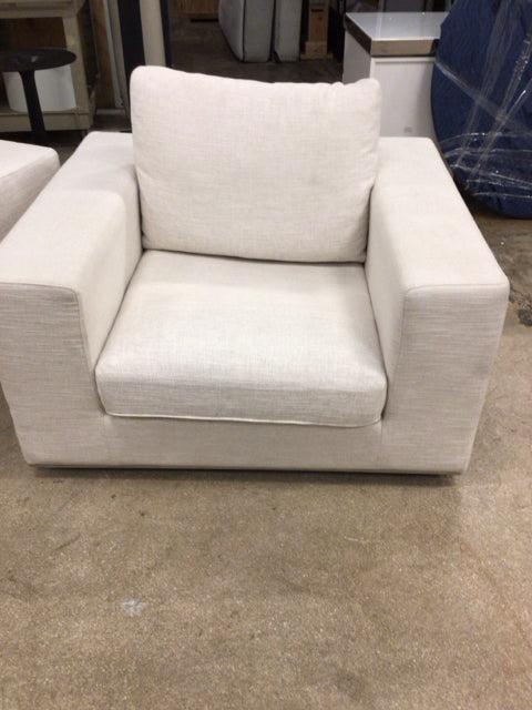 KMP Furniture White/Cream Fabric Armchair