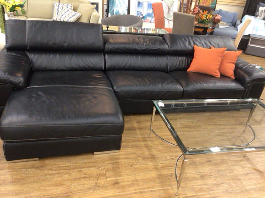 Black Vinyl Two PC Sectional