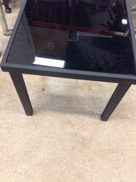 Black Metal & Glass Accent Table