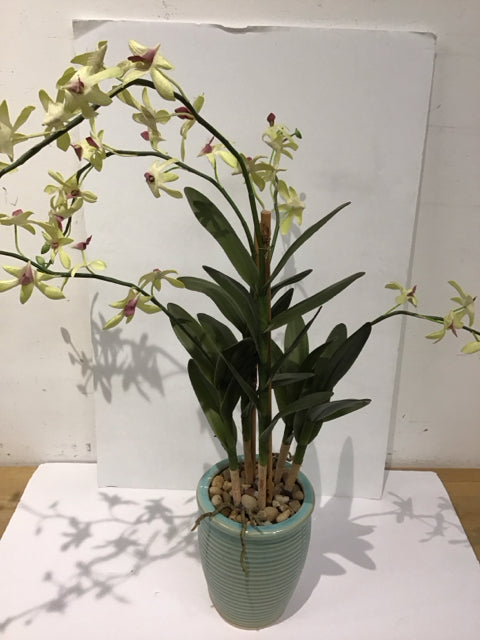 Faux Orchid Hybrid in Ceramic Planter