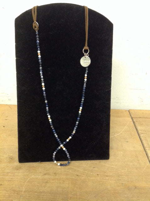 "Karma" Bead Leather Necklace