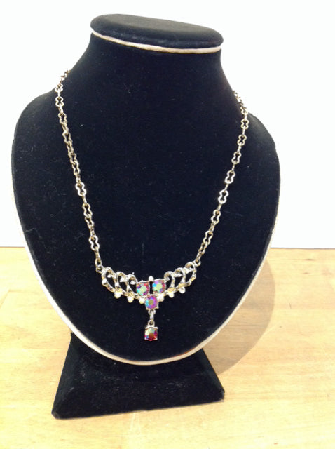 Gold w/Rhinestone Beaded Necklace