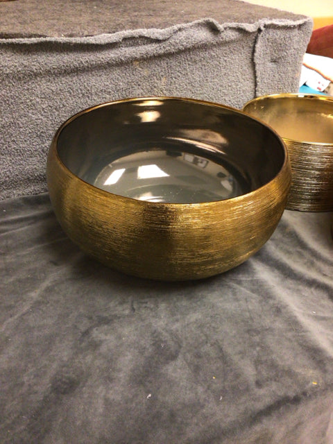 5 1/4" H Gold Round Ceramic Bowl