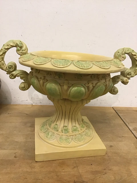11"x7" Medici Style Yellow & Green Urn/Planter